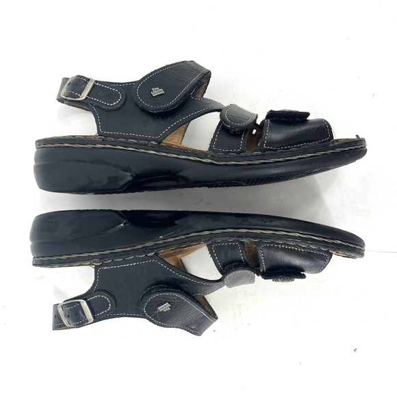 Finn Comfort Women's 38 7.5 Black‎ Leather Gomera Slingback Flat Comfort Sandals - Picture 5 of 7
